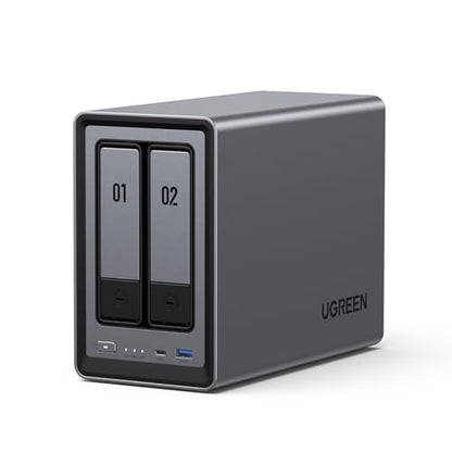 UGREEN 2-Bay NAS DXP2800 64TB Network Attached Storage, SATA, Dust Resistant, USB Connectivity, Desktop & Laptop Compatible