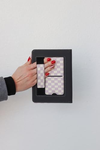 Lash Next Door Kindle Case for Paperwhite 11th Gen & 12th Gen - Checkmate Pattern, Built-in Stand, Adjustable Strap