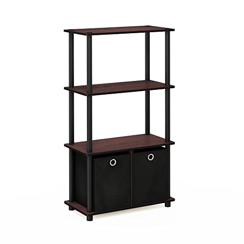 Furinno 4-Tier NW889DC/BK Storage Rack Freestanding Indoor Multipurpose Display Shelf