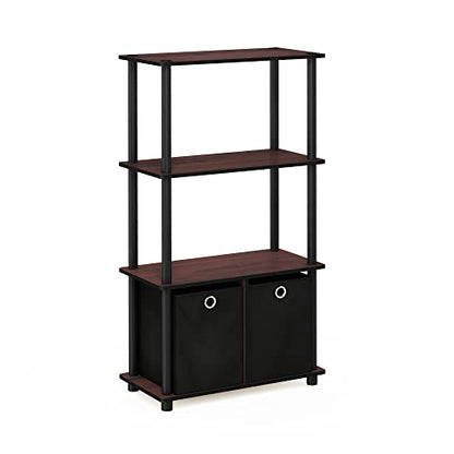 Furinno 4-Tier NW889DC/BK Storage Rack Freestanding Indoor Multipurpose Display Shelf