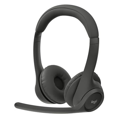 Logitech Wireless Headset 981-001468 Bluetooth 5.3 20 Hours Battery Life, Active Noise Cancellation, On-Ear Audio Device
