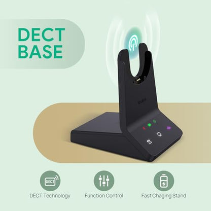 Yealink WH64 Mono Teams Wireless Headset - DECT & Bluetooth Connectivity for Office Use