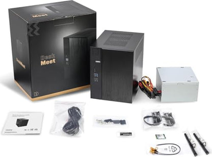 ASRock DeskMeet X300 Mini PC Barebone Kit - AMD AM4 Socket, Ryzen 5000-3000G Support, DDR4-3200MHz, PCIe 3.0 x16, Dual M.2, 500W PSU