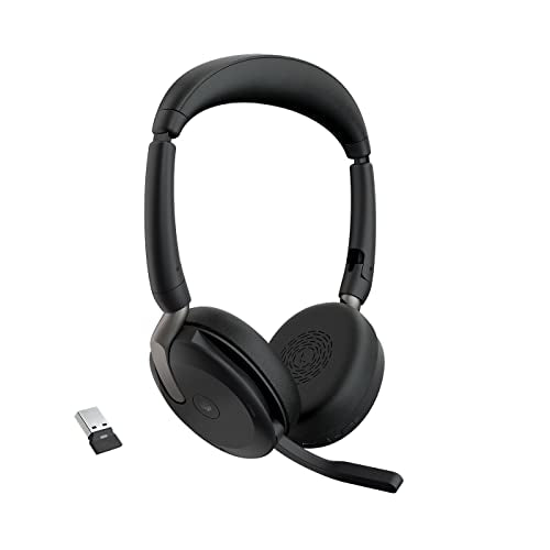 Jabra Evolve2 65 Flex 26699-999-999-01 Wireless Over-Ear Headset with Noise Cancellation and Bluetooth 5.2 Technology