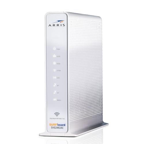 ARRIS SURFboard SVG2482AC DOCSIS 3.0 Cable Modem/AC2350 Wi-Fi Router, 4 Ethernet Ports, 2 Telephony Ports