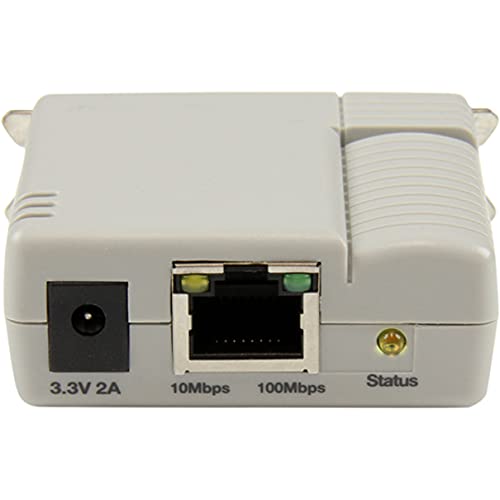 StarTech.com PM1115P2 1-Port Ethernet Print Server with 10/100 Mbps Network Speed, Beige