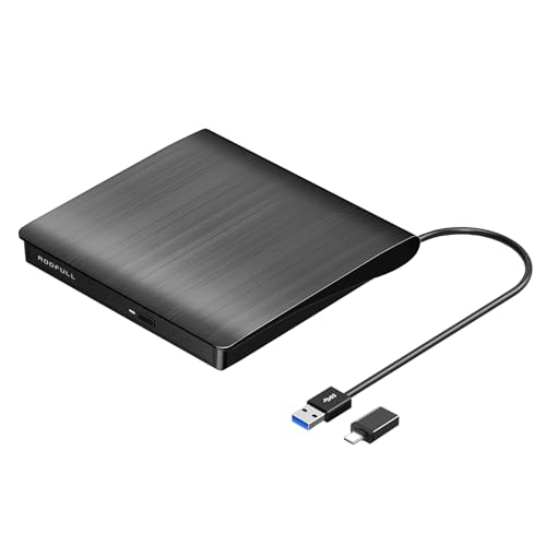 ROOFULL Portable External CD DVD Drive ECD819-SU3 USB 3.0