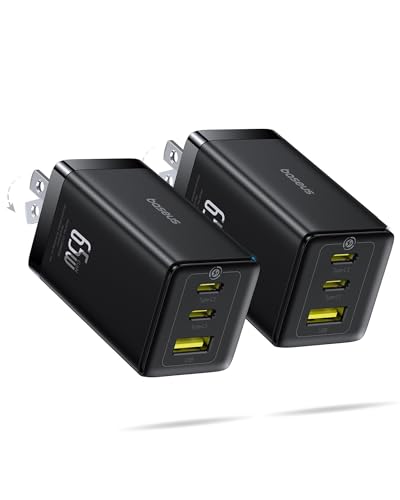 Baseus 2 Pack 65W USB C Charger Model CCGAN65S5 – 2 Port USB Type C – 24V – 9A – AC Adapter