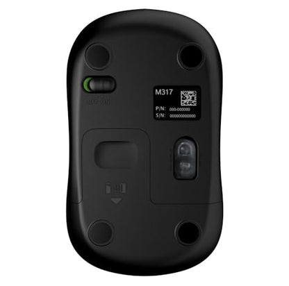 Logitech M317 Wireless Mouse 2-Button Ambidextrous 1000 DPI Optical USB Receiver
