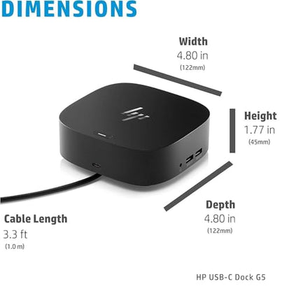 HP USB-C Essential Dock G5 8-Port USB-C Hub with HDMI, RJ-45, Power Delivery