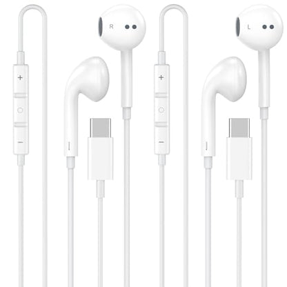 Matsusho 2-Pack USB C Headphones SKFASTC-US127 Wired Earbuds for Apple Devices