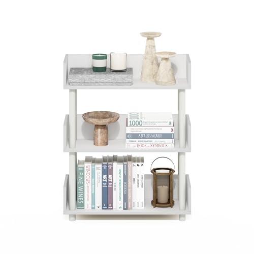 Furinno 3-Tier Display Rack 22193WHWH Wall Mount, Engineered Wood, Storage Shelf