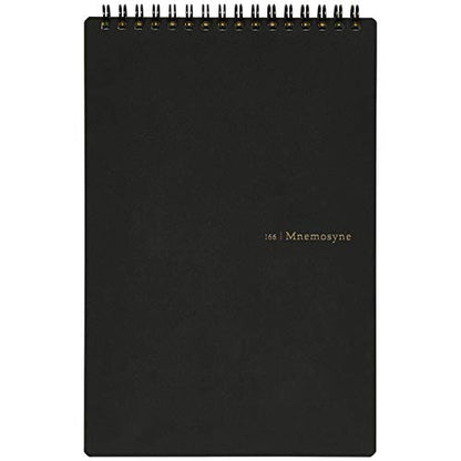 Maruman 5.83x8.27 A5 Notebook 70 Sheets 140 Pages College Ruled Micro-Perforated Wire-Bound Black