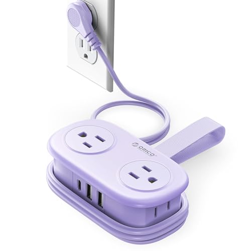 ORICO 4FT Purple AP3-4A2U1C-US 125 Volts Power Strip with 7 Outlets