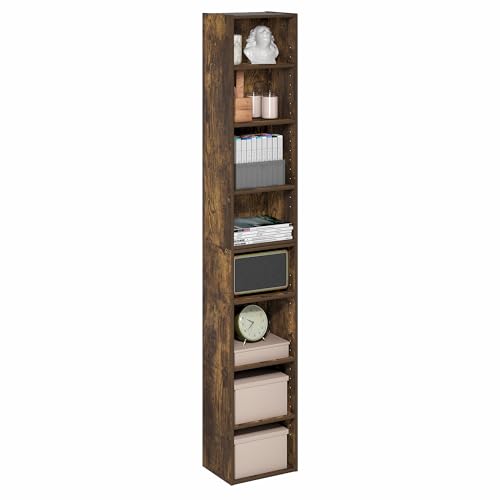 Furinno 8-Tier 24381AP Bookcase Open Shelf 9.3 x 11.8 x 70.9 Amber Pine