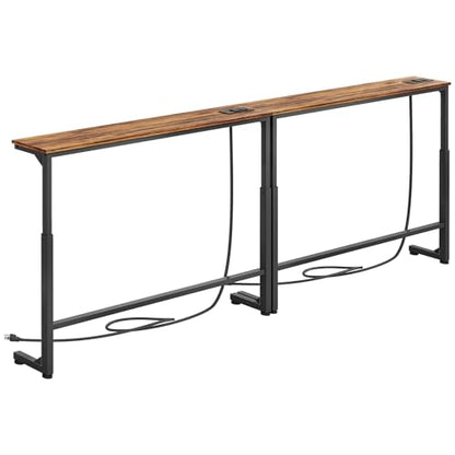 Kitstorack 2-Pack 78.8" Console Table ZXGZ-303 Adjustable Height & Power Outlets