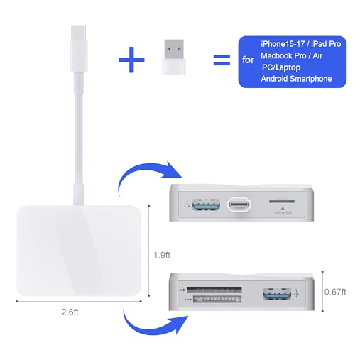 Xoqby 5 in 1 USB-C Card Reader XC5U-W