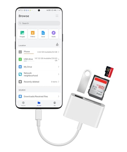 MujuDoler 3-in-1 USB Card Reader Model C4-C for SD/MicroSD with USB Type-A and USB Type-C Ports