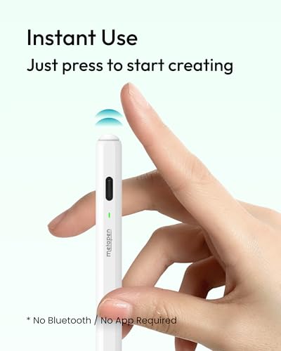 Metapen Air8 Stylus Pen for Apple iPads 2018-2026, Compatible with A16, 11in, 12.9in Pro, 10.2in, 9.7in, Air 2nd-5th Gen, 6th Gen Mini