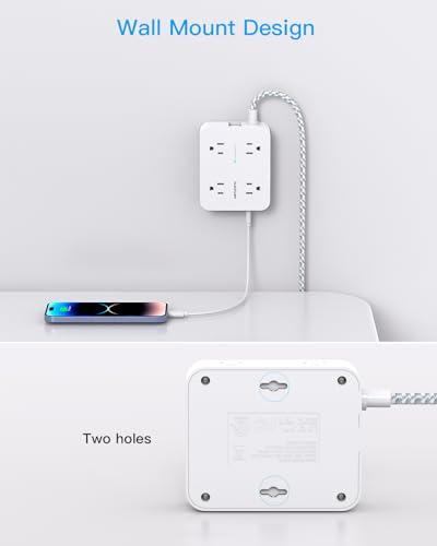 HANYCONY Surge Protector Power Strip 8 Outlets 4 USB Ports 120 Volts