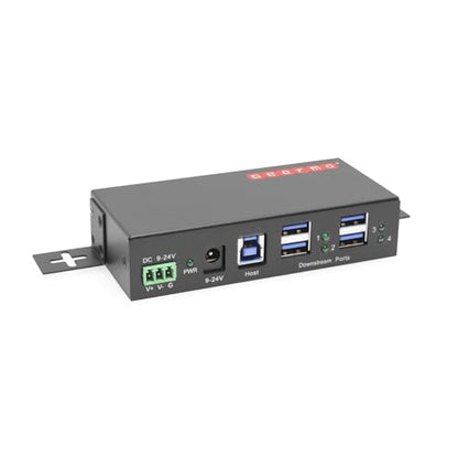 Gearmo 4-Port USB 3.0 Hub with ESD Protection and Industrial Enclosure