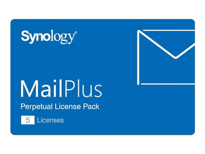 Synology MailPlus 5 Licenses Email Solution, Multicolor, 5 x 4.1 x 0.05 inches