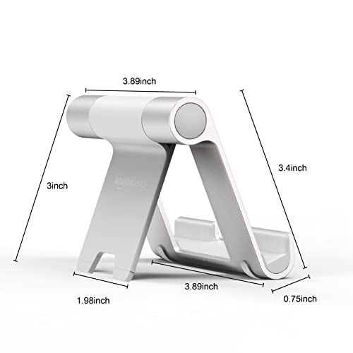 Amazon Basics Portable Stand for Tablets and Phones, Model L6LSH001-CS-R, Adjustable Length, Silver