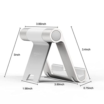 Amazon Basics Portable Stand for Tablets and Phones, Model L6LSH001-CS-R, Adjustable Length, Silver