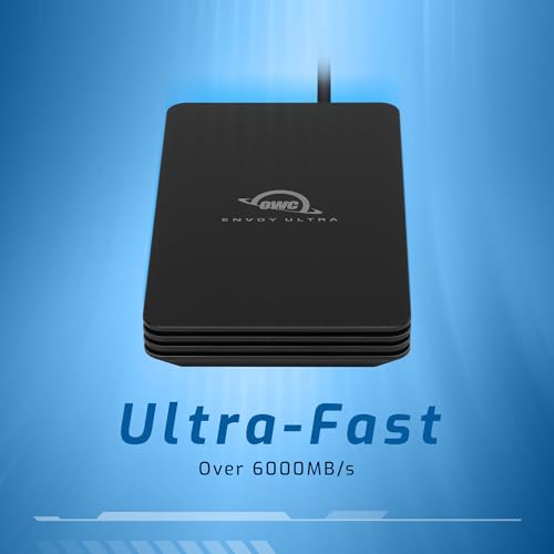 OWC 4 TB OWCTB5ENVU04 Thunderbolt 5 External Solid State Drive, Portable, 6000 MB/s Read Speed, Aluminum Enclosure
