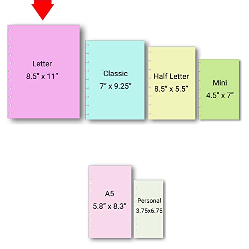 FeroniArt Undated Weekly Planner Inserts 8.5 x 11 inches Paper Format Day-to-Day Calendar Weekly Planner