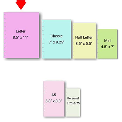 FeroniArt Undated Weekly Planner Inserts 8.5 x 11 inches Paper Format Day-to-Day Calendar Weekly Planner