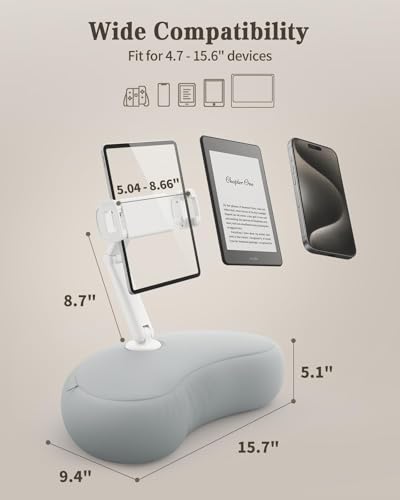 SAIJI 5.65" x 7.05" x 7.48" U5T Gray Pillow Holder for Tablets and Phones