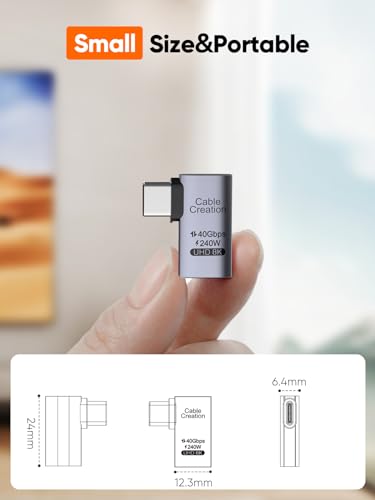 CableCreation 2 Pack CC1294-2 USB Type C Male to Female Adapter 240 Watts 40Gbps