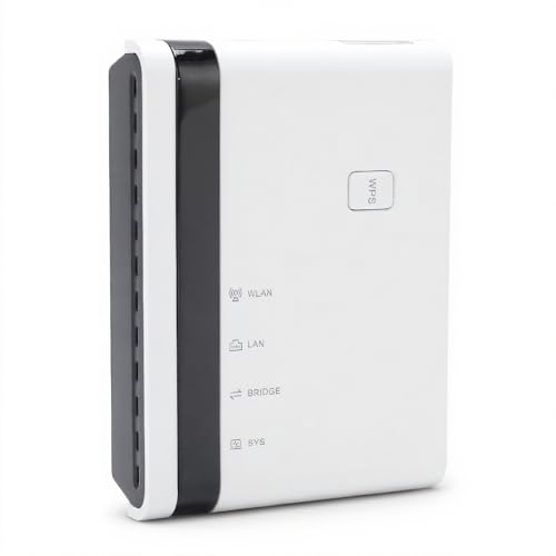 ASHATA Wireless Print Server, 10/100Mbps Ethernet Bridge for 4 Printers, Wired and Wireless Network Compatibility