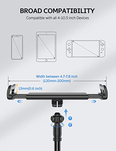 SHAWE 80cm US-Gooseneck Tablet Holder Adjustable Tabletop Flexible Mount Black