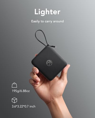VRURC 10000mAh 22.5W Portable Charger T1173 with Built-in Cables
