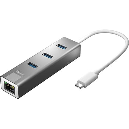 j5create USB-C 3-Port HUB + Gigabit Ethernet Adapter JCH474