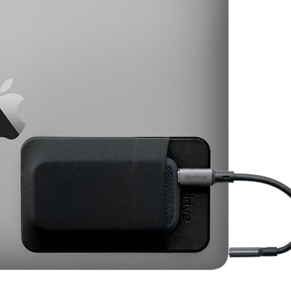 Slipdrive SSD Sleeve - Cover for External Solid State Drives - Soft Rubber Material - Black - Compact Design - 12.7 cm x 8.1 cm