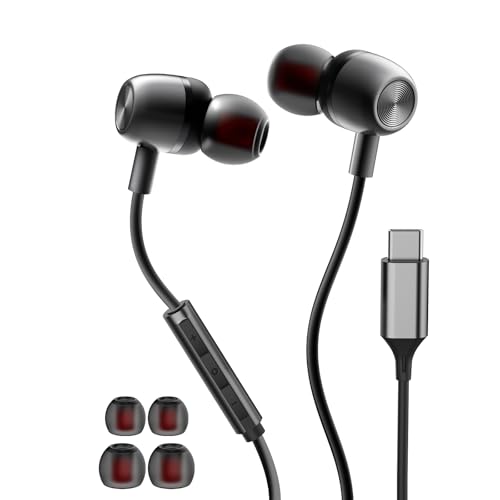 TECHAIRLINE A1 USB C Headphones Wired In-Ear with Microphone