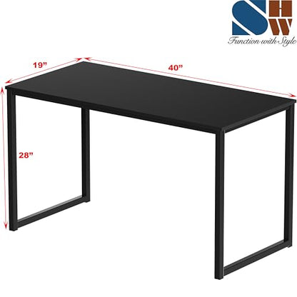 SHW 40-Inch OD-11A-K Computer Desk 19"D x 40"W x 28"H Black