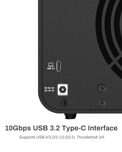 TERRAMASTER D4-320 3.5 Inches 4 Bay USB 3.2 Gen 2 10Gbps External Hard Drive Enclosure