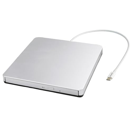 VikTck External USB 3.0 DVD CD Drive VT968, 5 Gbps Data Transfer Rate, USB-C, Optical Storage Burn Speed 24x, Read Speed 3.6 MB/s