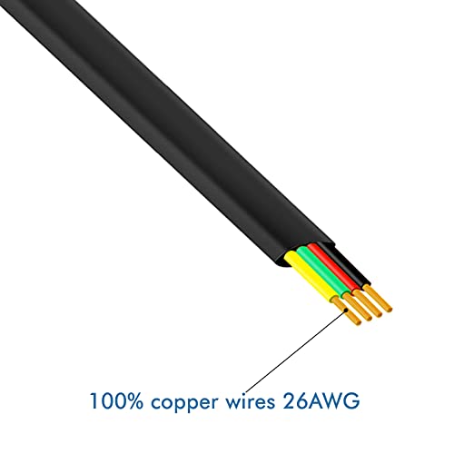 NECABLES 6FT 300116-6FT-2P RJ9 4P4C Plug Male-to-Male Telephone Cable