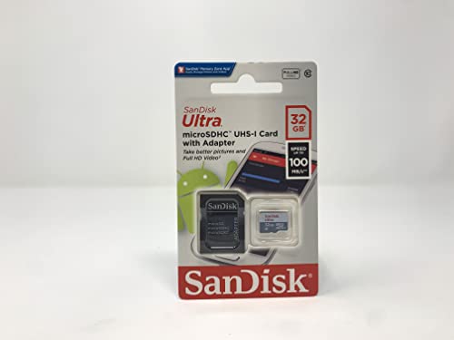SanDisk 32GB SDSDQUAN-032G-G4A microSDHC Class 10 UHS-I Memory Card with SD Adapter