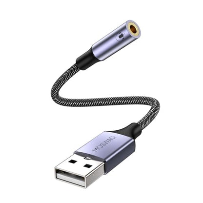 MOSWAG USB Audio Adapter 0.65 Feet 700445322292 Stereo 48kHz Audio Device