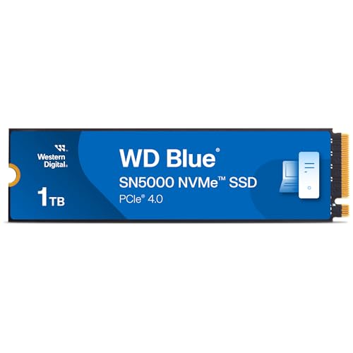 Western Digital 1TB WDS100T4B0E NVMe Solid State Drive SSD - PCIe 4.0, M.2 2280, 5150 MB/s Read Speed, 4900 MB/s Write Speed