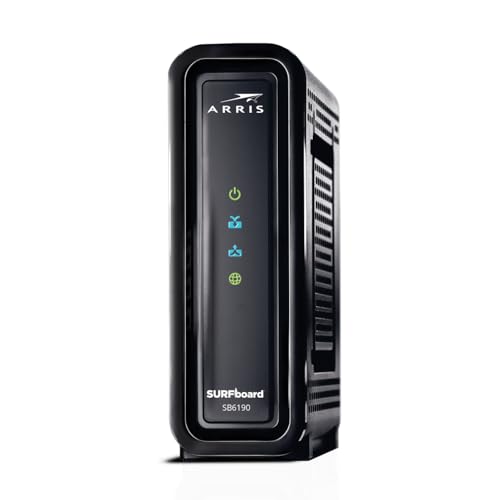 ARRIS 1 Port SB6190 DOCSIS 3.0 Black Cable Modem with 1400 Mbps Max Downstream Speed