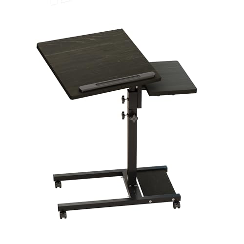 TigerDad 11.81 x 13.27 inches QQ-111 Overbed Table Adjustable Height Indoor Use Metal and Engineered Wood