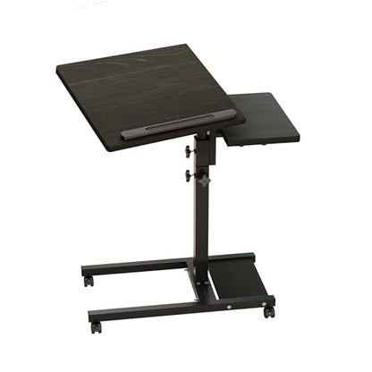 TigerDad 11.81 x 13.27 inches QQ-111 Overbed Table Adjustable Height Indoor Use Metal and Engineered Wood
