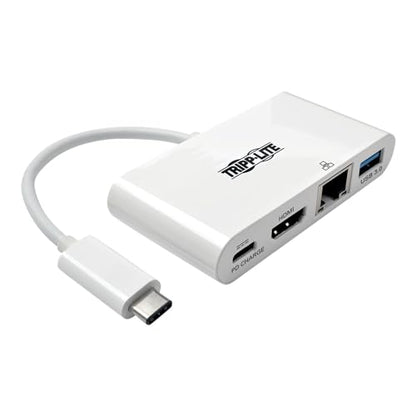 Tripp Lite USB-C Multiport Video Adapter Converter, HDMI 1080p, USB-A 3.2 Gen 1, USB-C PD, Gigabit Ethernet, 4 Ports, Model U444-06N-HGU-C